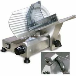 Omcan Food Machinery Meat Slicers Omcan (FMA) 13607 Belt Driven Slicer With Fixed Blade Sharpener 8" - 0.20 HP
